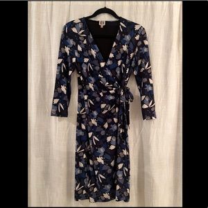 Patterned Wrap Dress - Anne Klein